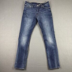 Levis Jeans Mens 30x30* Blue 510 Skinny Fit Denim Pant Dark Wash Workwear Wisker